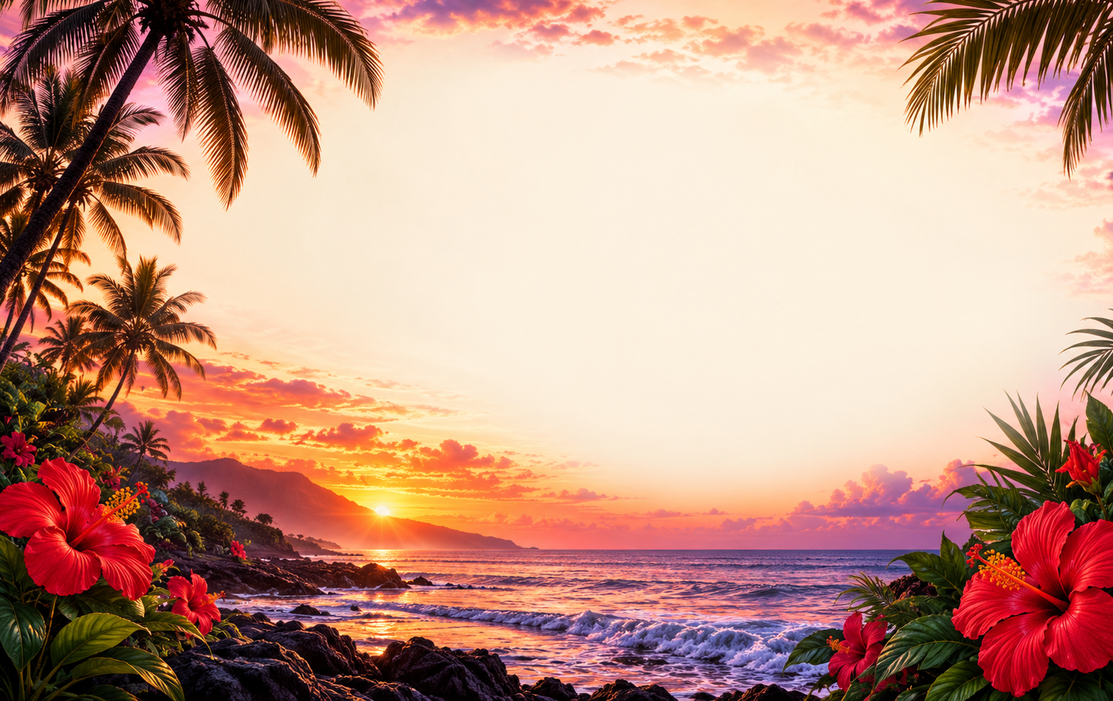 Sunset Hibiscus back background
