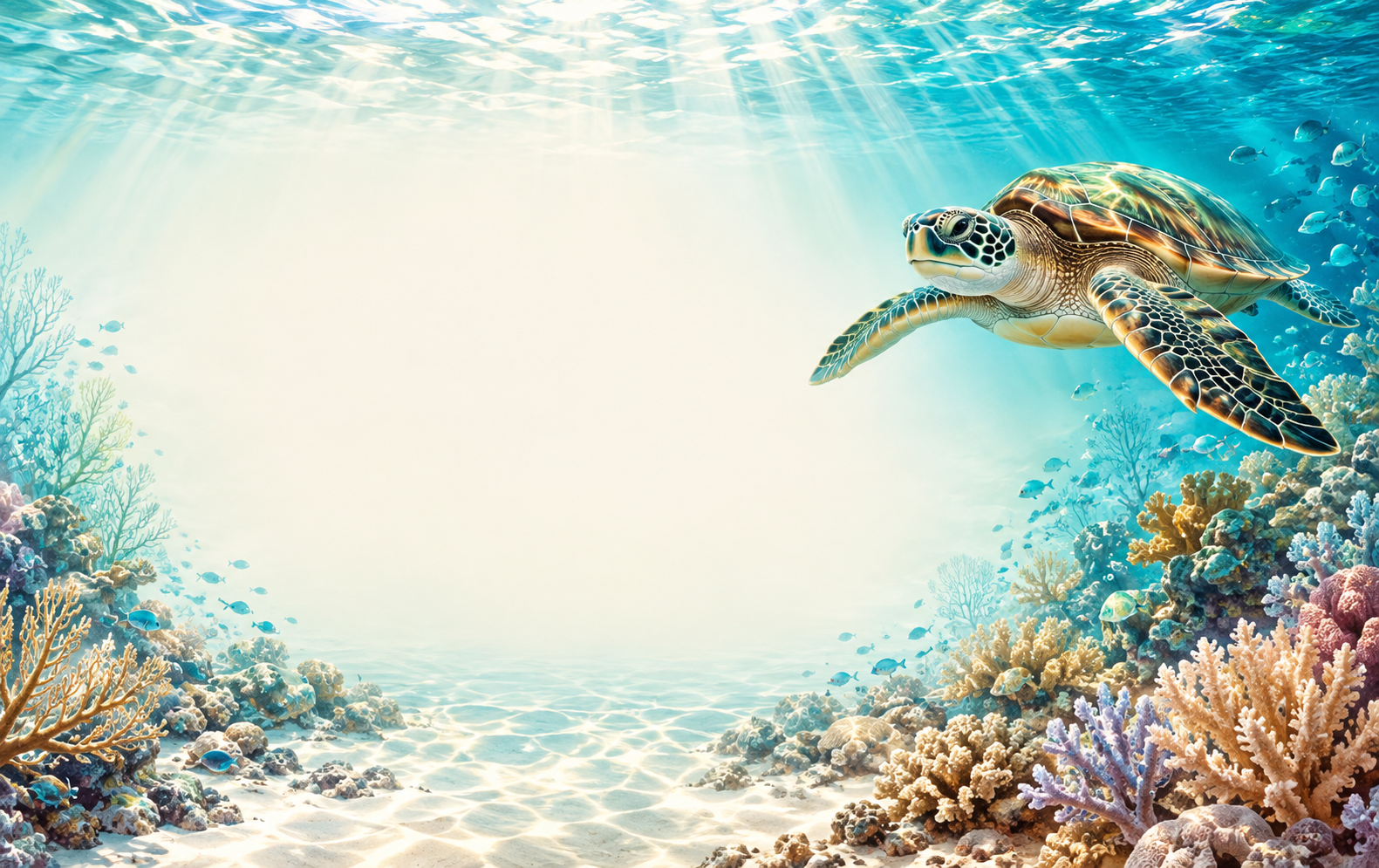 Ocean Turtle back background