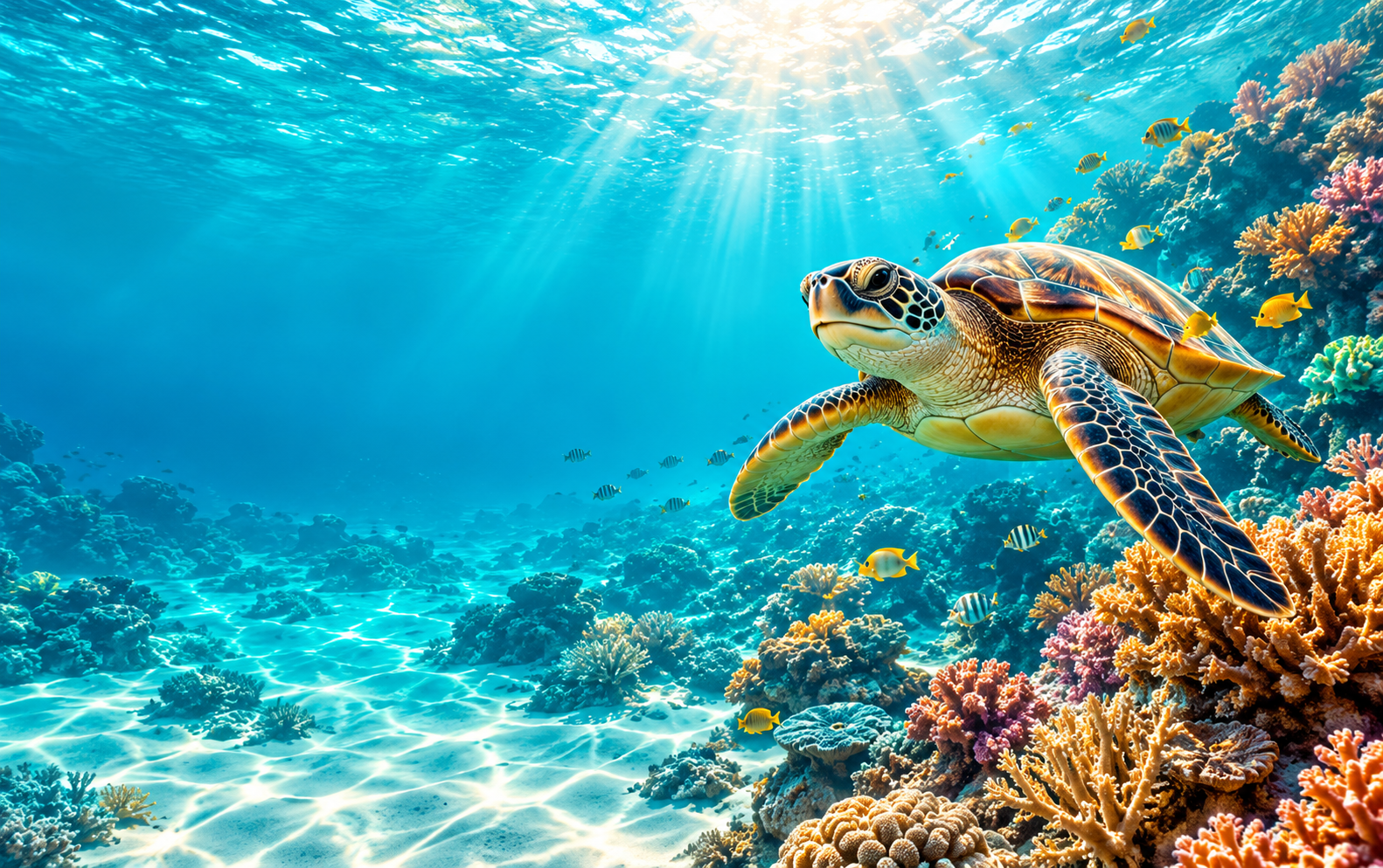 Ocean Turtle front background